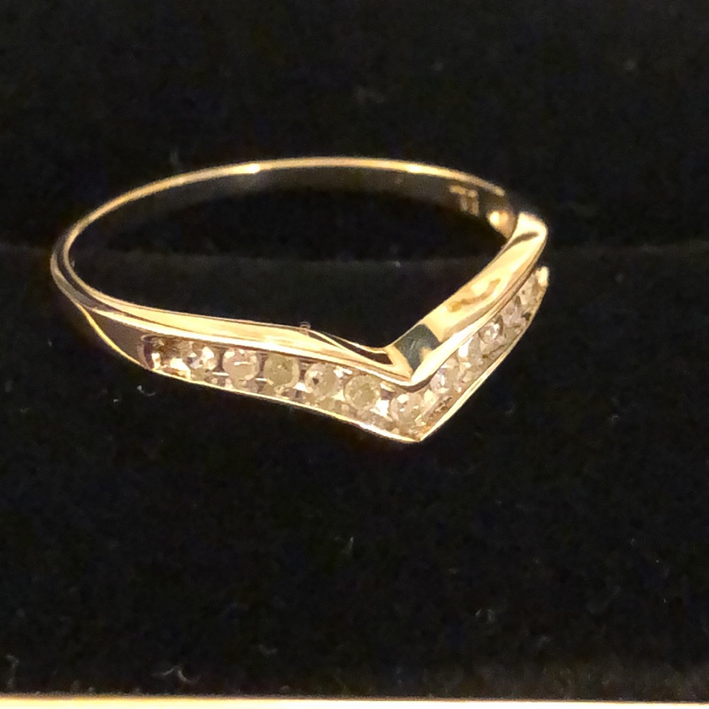 Vintage 1980 Solid 10k Yellow Gold .77 Ctw Diamond Ring Size 6 1/2 Nwt